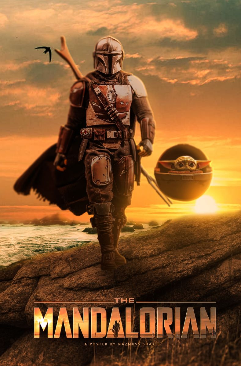 Fonte : Disney+/Reprodução: Poster “The Mandalorian” Star Wars by  Nazmuss Shakie